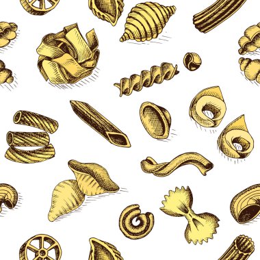 menü için İtalyan makarna vektör illüstrasyon kroki