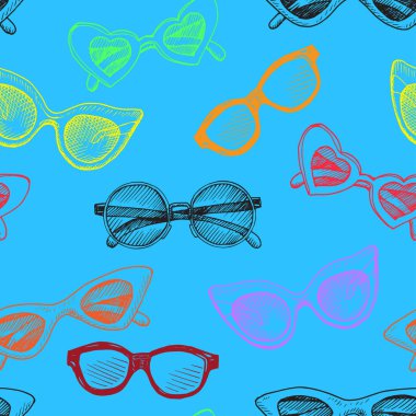 Güneş gözlüğü, vektör çizim ile Seamless Modeli