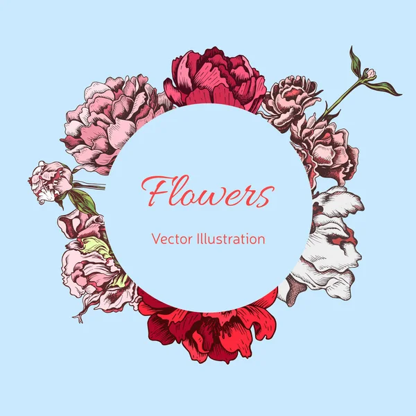 Hand Gezeichnetes Banner Mit Blumen Vektorillustration — Stockvektor