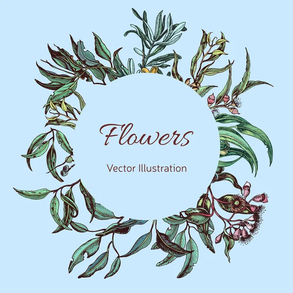 Hand Drawn Banner Flowers Vector Illustration — Stock Vector