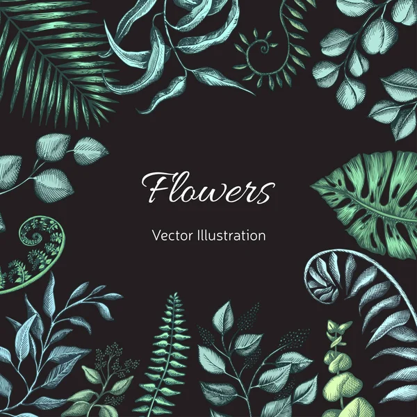 Hand Gezeichnetes Banner Mit Blumen Vektorillustration — Stockvektor