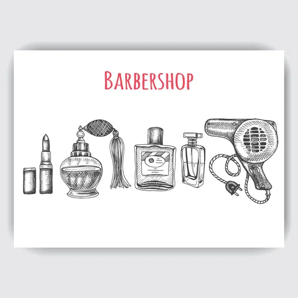 Stilvolles Handgezeichnetes Barbershop Banner Vektorillustration — Stockvektor