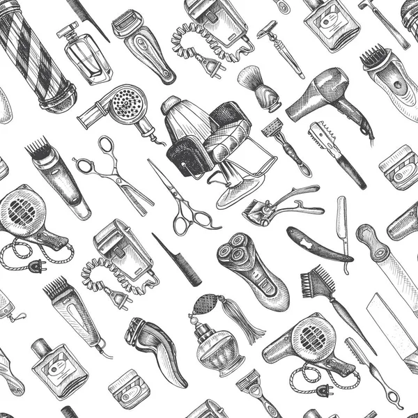 Векторный Рисунок Парикмахерской Аксессуары Парикмахера Лицензионные Стоковые Векторы
