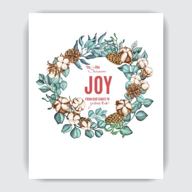 Mutlu yeni yıl Vektör illüstrasyon. Noel partisi için el çizilmiş ivite.