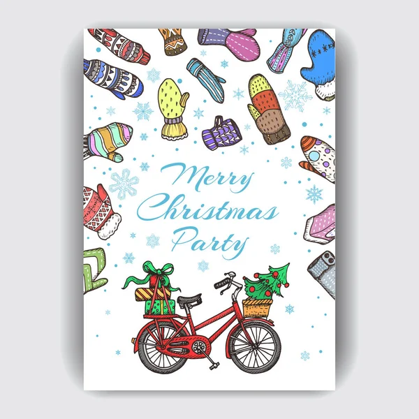 Vector Illustration Sketch Greeting Cards Holiday Design — Stock Vector