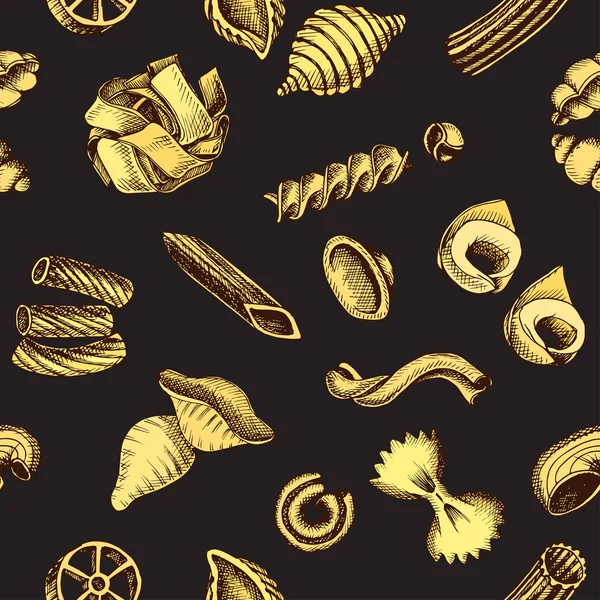 ベクトル図のスケッチ パスタ パターン イタリア料理カード — ストックベクタ