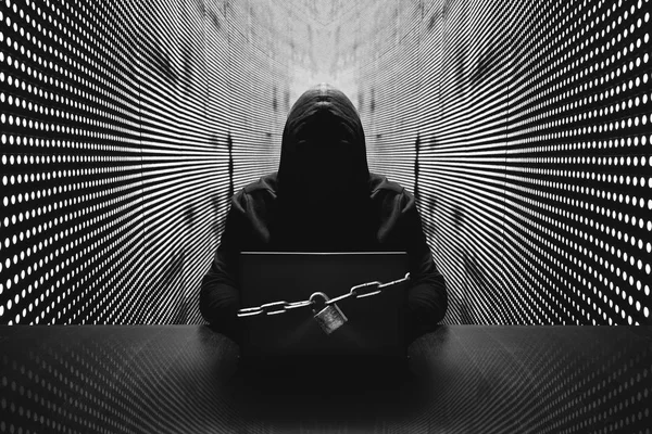 Bilgisayar kilitli siber suçlar ile anonim hacker