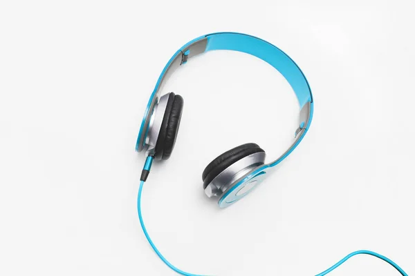 Light Blue Headphone White Background Isolated Horizontal — Stock Photo, Image