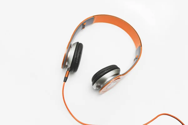 Orange Headphone White Background Isolated Horizontal — Stock Photo, Image