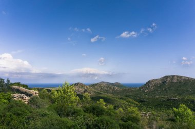 Mountain view, Mallorca Akdeniz, Balear Adaları.