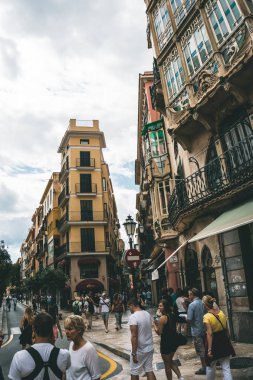 Cityscape Palma de Mallorca, İspanyol Belediyesi ve Balear Adaları Mayorka Adası ana kasabası