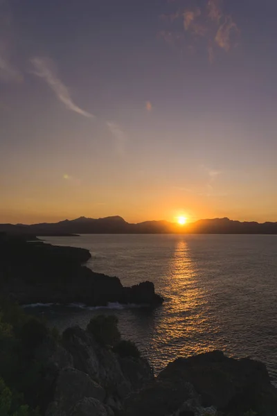 Günbatımı Penya Fort Majorca Spanya — Stok fotoğraf