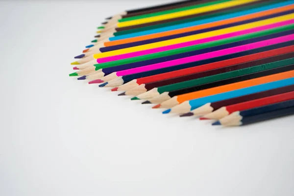 Crayons Couleur Isolés Sur Fond Blanc — Photo