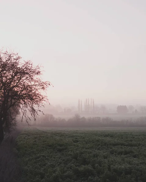 Stimmungsvoller Sonnenaufgang Über Lieblicher Landschaft Deutschland — Stockfoto