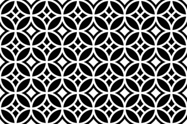Round abstract pattern vector black and white. Arabesque style. Design print for illustration, texture, wallpaper, background.