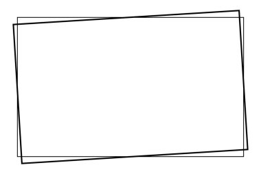 Beyaz Arkaplanda Minimal Üst üste Siyah Dikdörtgen Çerçeve. 2