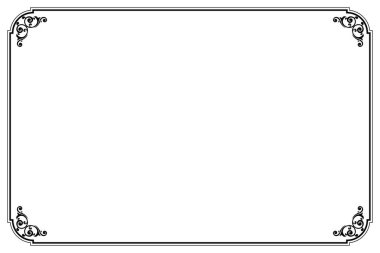 Beyaz Arkaplanda Siyah Süslü Çerçeve. 910