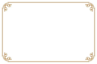 Beyaz Arkaplanda Altın Süslü Çerçeve. 909