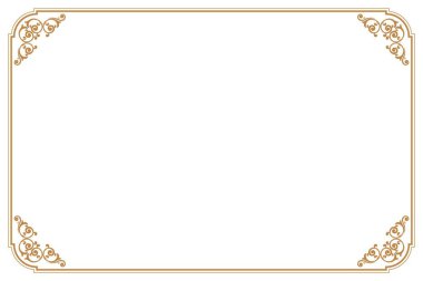 Beyaz Arkaplanda Altın Süslü Çerçeve. 911