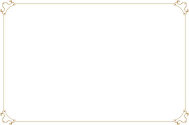 Beyaz Arkaplanda Altın Süslü Çerçeve. 919