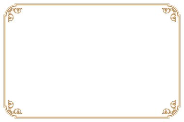 İzole edilmiş Altın Süslü Çerçeve. 909