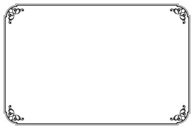 İzole edilmiş Siyah Süslü Çerçeve. 910