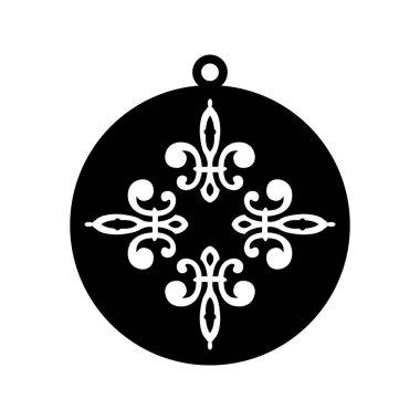 Lazer kesim tasarım siyah ve beyaz Fleur-de-Lis süsleme kolyesi. 8