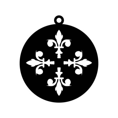 Lazer kesim tasarım siyah ve beyaz Fleur-de-Lis süsleme kolyesi. 12