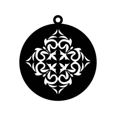 Lazer kesim tasarım siyah ve beyaz Fleur-de-Lis süsleme kolyesi. 21