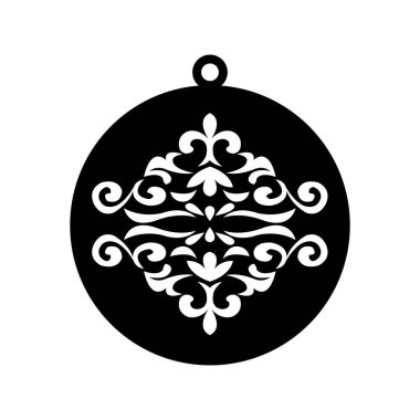 Lazer kesim tasarım siyah ve beyaz Fleur-de-Lis süsleme kolyesi. 22