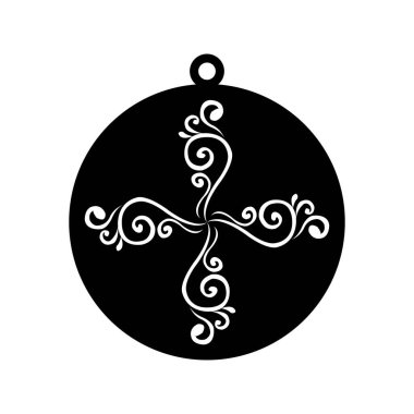 Lasercut Tasarım Siyah ve Beyaz Fleur-de-Lis Süsleme Kolyesi. 31