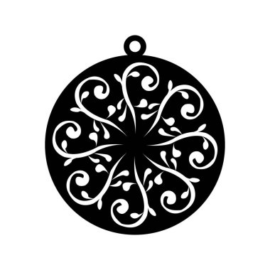 Lasercut Tasarım Siyah ve Beyaz Fleur-de-Lis Süsleme Kolyesi. 34