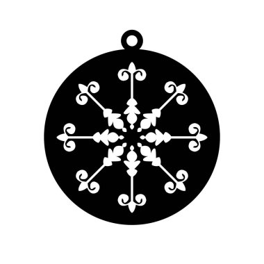 Lasercut Tasarım Siyah ve Beyaz Fleur-de-Lis Süsleme Kolyesi. 35