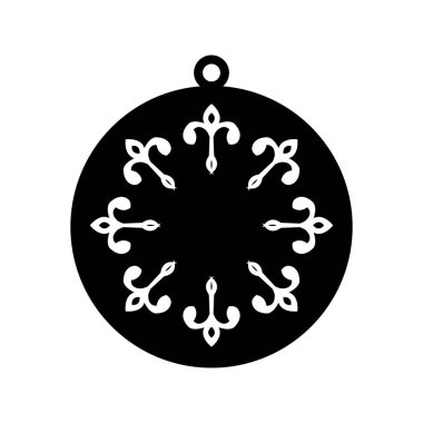 Lasercut Tasarım Siyah ve Beyaz Fleur-de-Lis Süsleme Kolyesi. 42