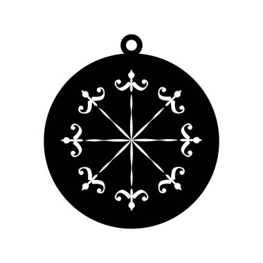 Lasercut Tasarım Siyah ve Beyaz Fleur-de-Lis Süsleme Kolyesi. 46