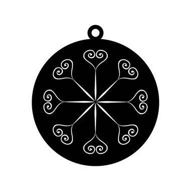 Lasercut Tasarım Siyah ve Beyaz Fleur-de-Lis Süsleme Kolyesi. 48