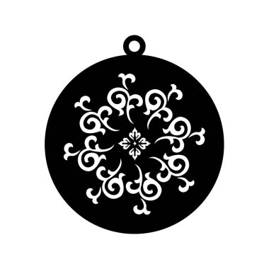 Lasercut Tasarım Siyah ve Beyaz Fleur-de-Lis Süsleme Kolyesi. 57