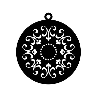 Lasercut Tasarım Siyah ve Beyaz Fleur-de-Lis Süsleme Kolyesi. 63