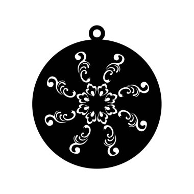 Lasercut Tasarım Siyah ve Beyaz Fleur-de-Lis Süsleme Kolyesi. 60