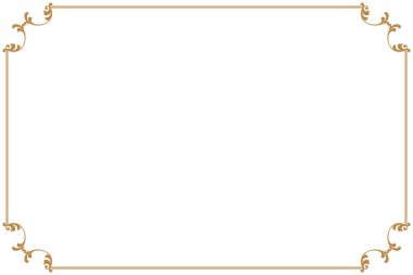 Süslü vintage çerçevelerin elementleri. Sınır altın çizgileri girdap motifleri. Tebrik kartları için tasarım baskısı, düğün davetiyeleri, restoran menüsü, kraliyet sertifikaları. 984 'ü ayarla