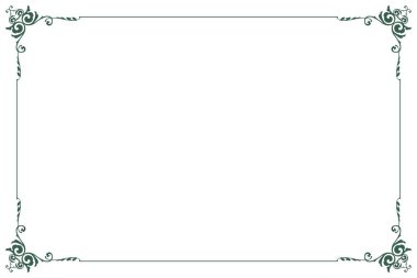 Süslü vintage çerçevelerin elementleri. Sınır yeşil çizgileri girdap motifleri oluşturur. Tebrik kartları için tasarım baskısı, düğün davetiyeleri, restoran menüsü, kraliyet sertifikaları. 995 'i ayarla