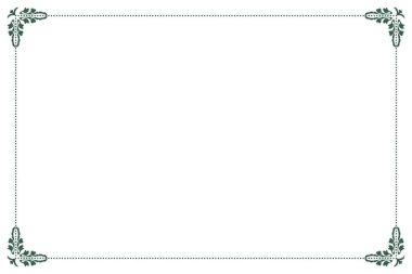 Süslü vintage çerçevelerin elementleri. Sınır yeşil çizgileri girdap motifleri oluşturur. Tebrik kartları için tasarım baskısı, düğün davetiyeleri, restoran menüsü, kraliyet sertifikaları. 1002 'yi ayarla