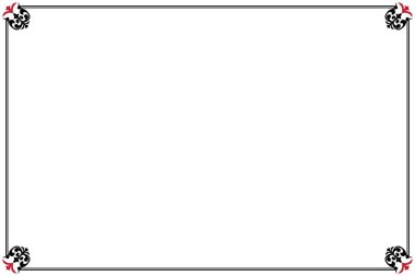 Süslü vintage çerçevelerin elementleri. Sınır kırmızı ve siyah çizgiler girdap, çiçek motifleri. Tebrik kartları için tasarım baskısı, düğün davetiyeleri, restoran menüsü, kraliyet sertifikaları. 1028 'i ayarla