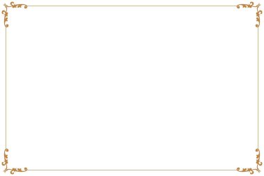 Süslü vintage çerçevelerin elementleri. Sınır altın çizgileri, çiçek motifleri. Tebrik kartları için tasarım baskısı, düğün davetiyeleri, restoran menüsü, kraliyet sertifikaları. 1041 ayarla.