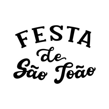 Festa de Sao Joao (St John's tatil). Haziran tatil Portekiz. Elle çizilmiş tipografi metin. Vektör hat