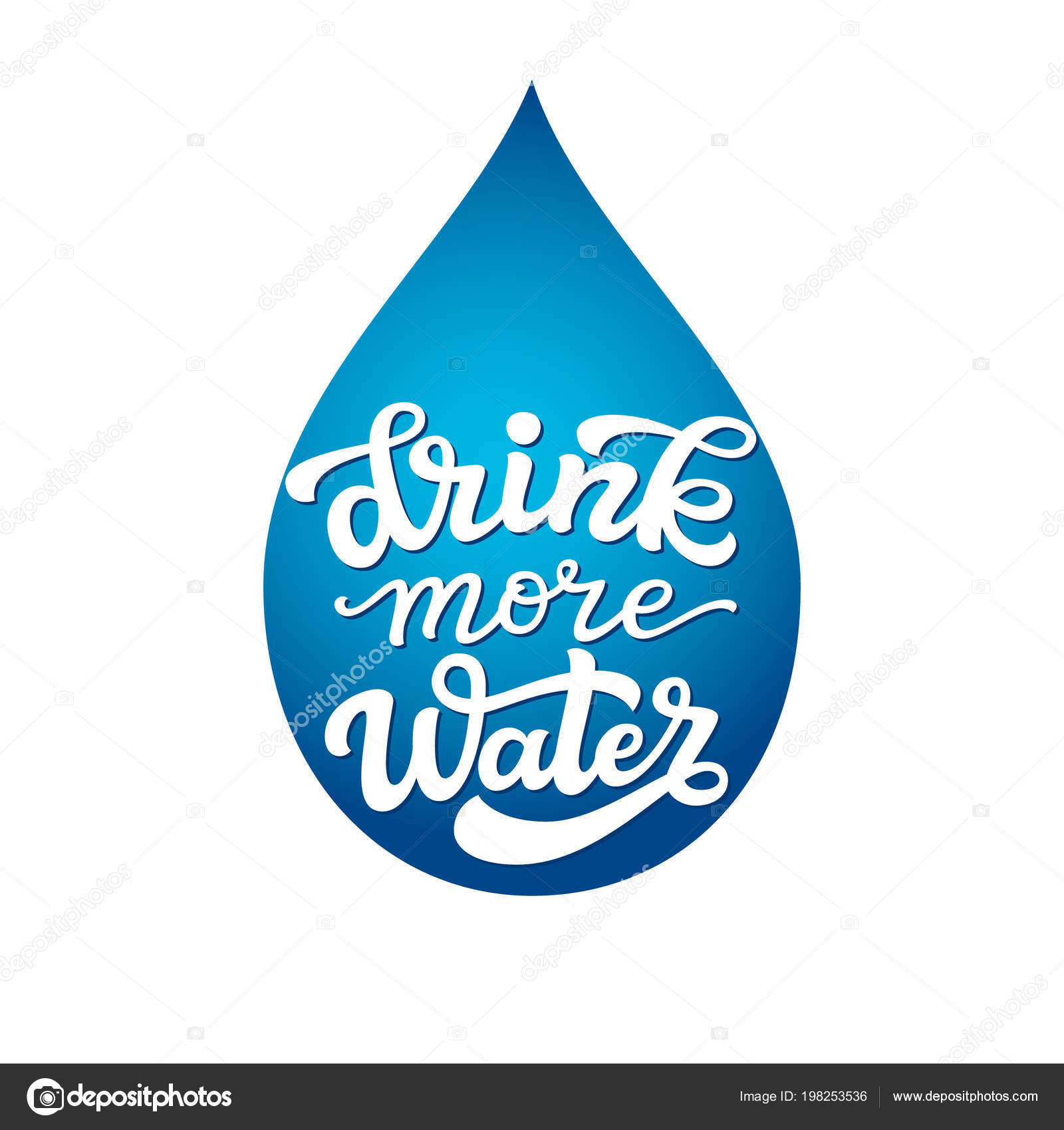 Drink More Water Hand Drawn Typography Slogan Waterdrop