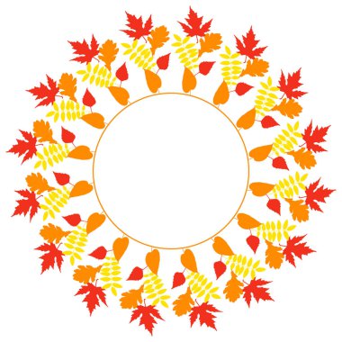 Vektör çerçeve fall ile bırakır. Vektör mevsimlik doku kartları, posterler, ev dekorasyonu vb için