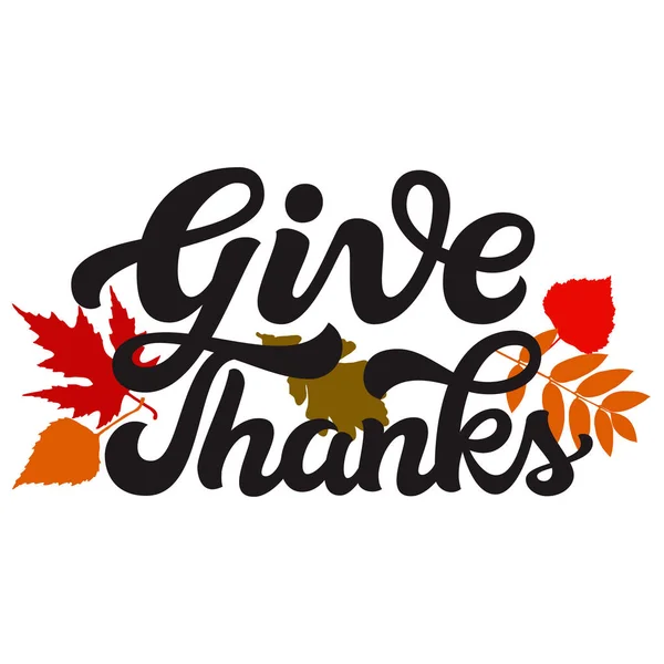 Remerciez Thanksl Affiche Lettrage Dessinée Main Pour Thanksgiving Citation Calligraphie — Image vectorielle