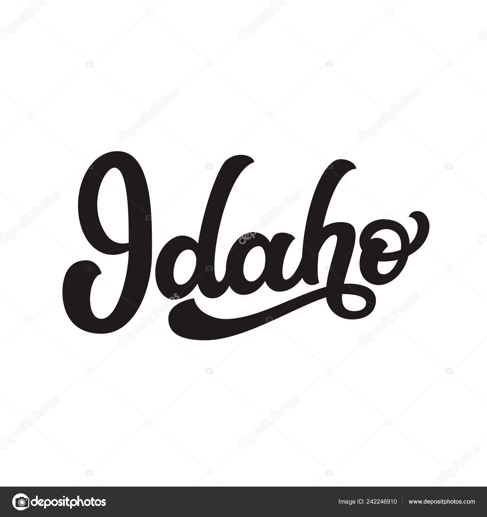 Idaho Hand Drawn State Name Isolated White Background Modern
