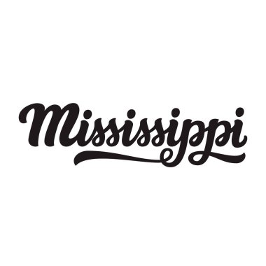 Mississippi. Elle çizilmiş bize beyaz arka plan üzerinde izole adını söyle. Modern parşomen posterler, kartları, tişörtleri, Hatıra Eşyası, etiketleri için. Vektör yazı tipografi